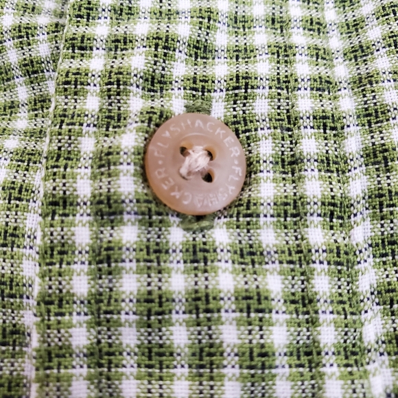 Vintage Flyshacker Green Checkered Outdoor Fishing Shirt Button Up Size L Mens - Picture 10 of 11